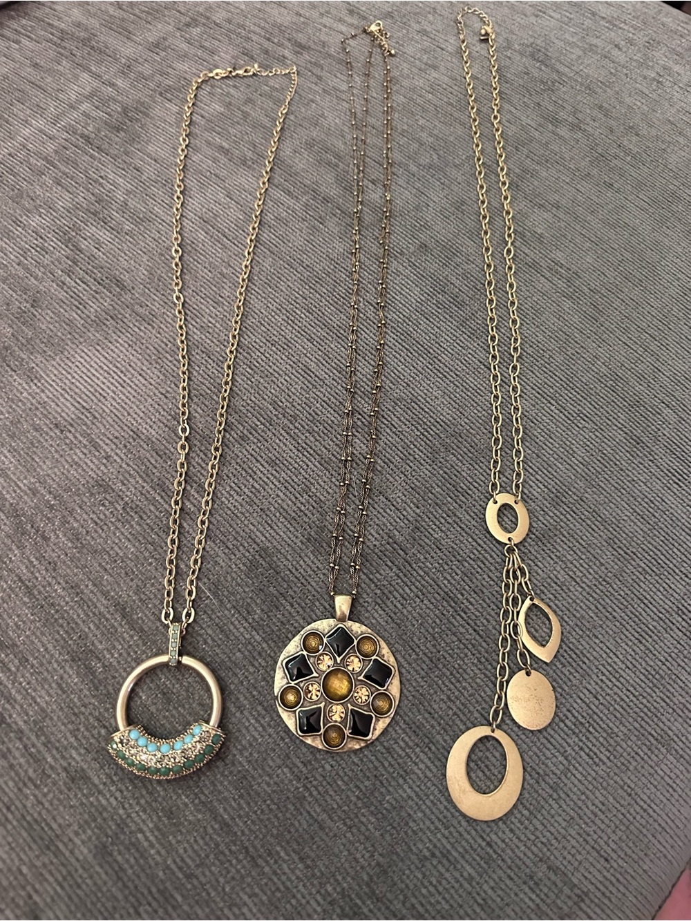 Set of 3 Lia Sophia Gold-Tone Necklaces – Costume Jewelry